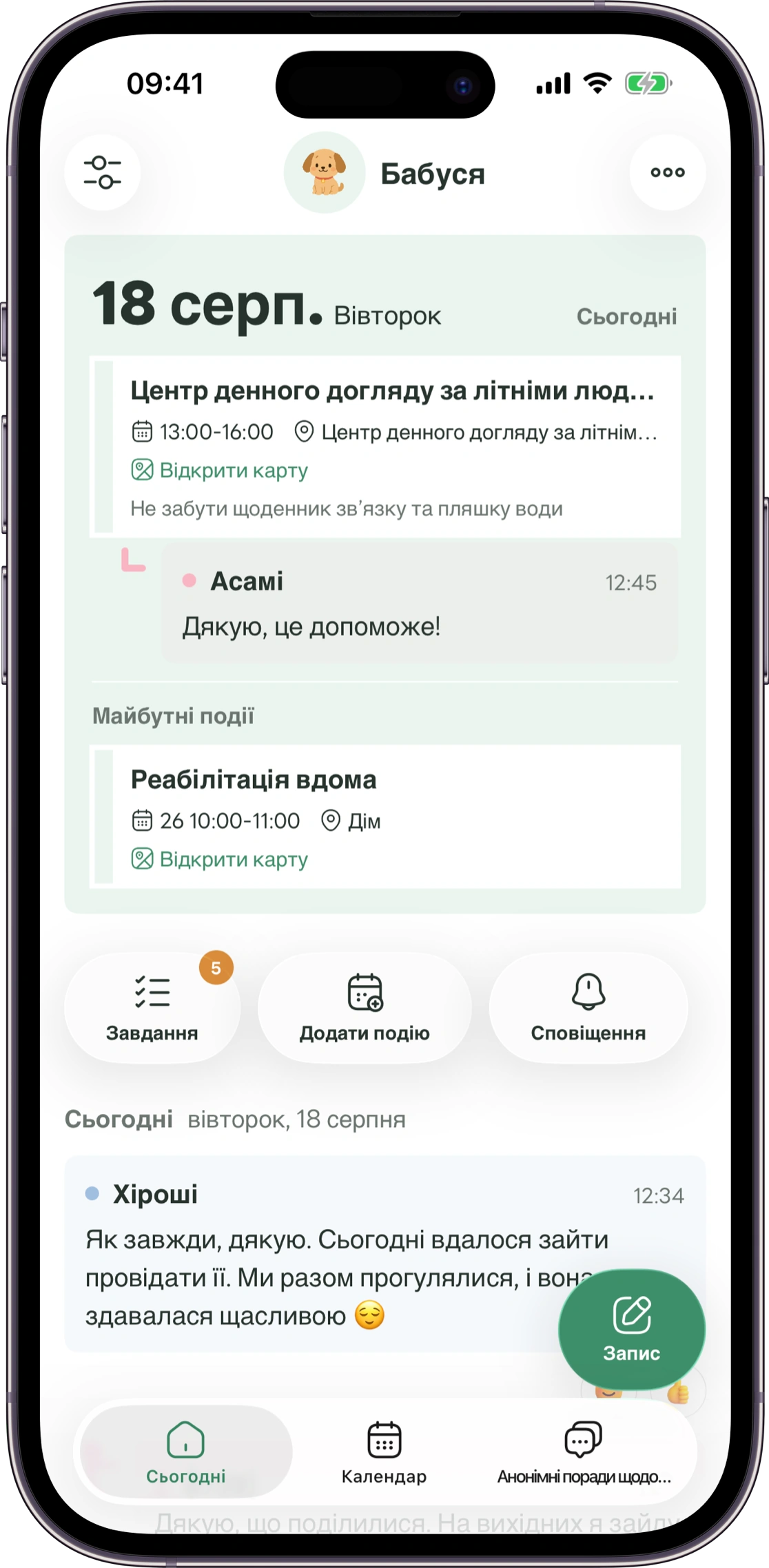 Макет головного екрана Carez