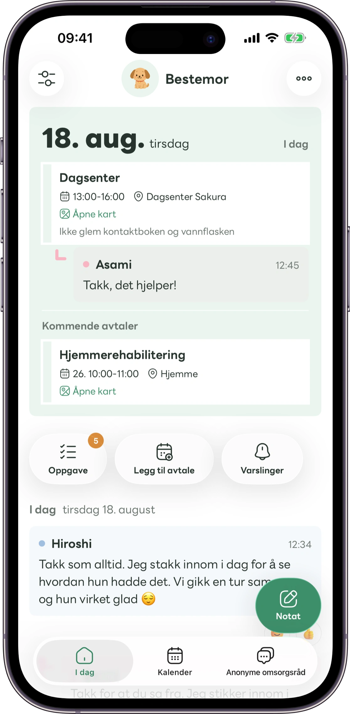 Modell av Carez-startskjermen