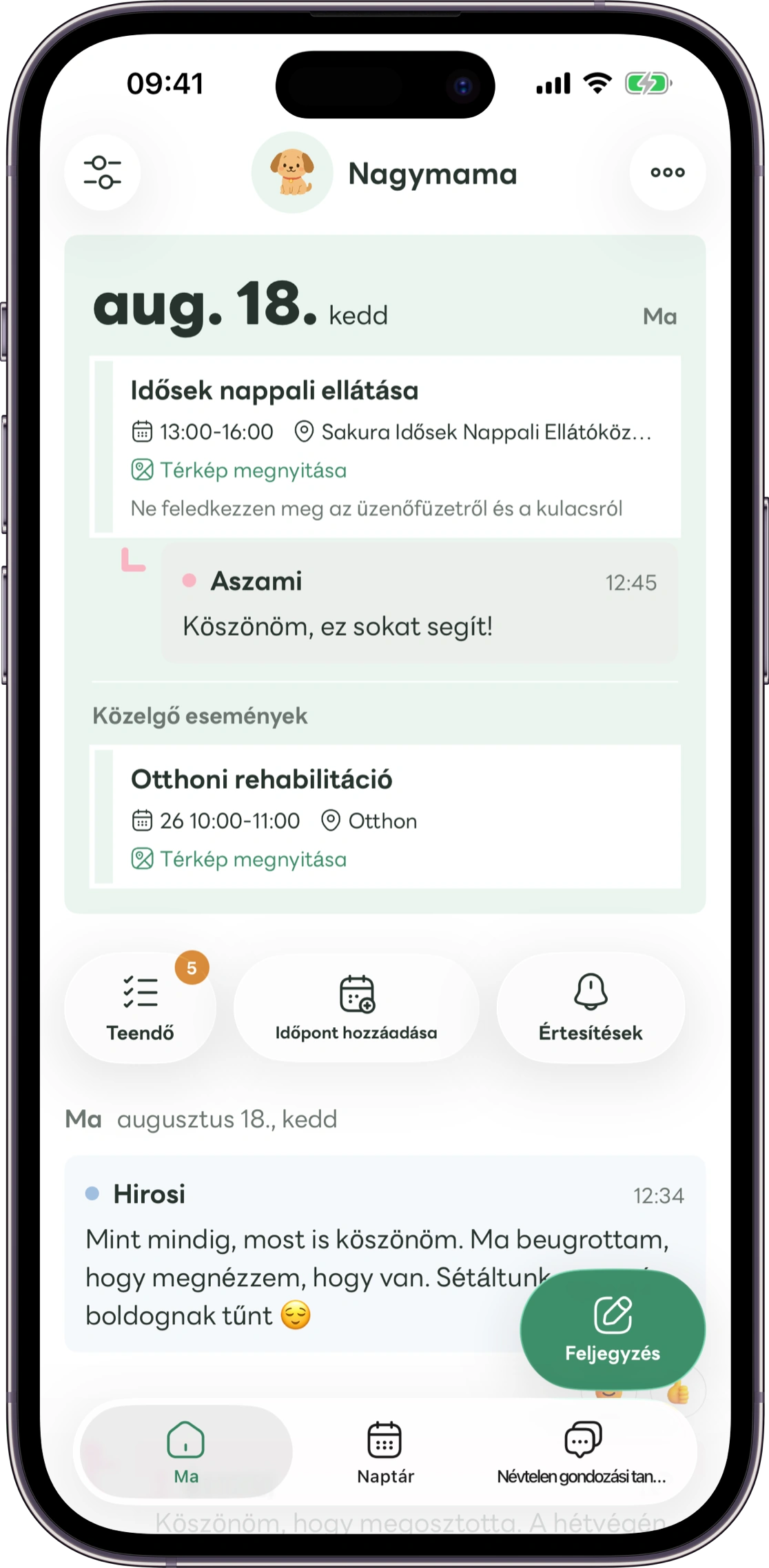 A Carez kezdőképernyőjének mintája
