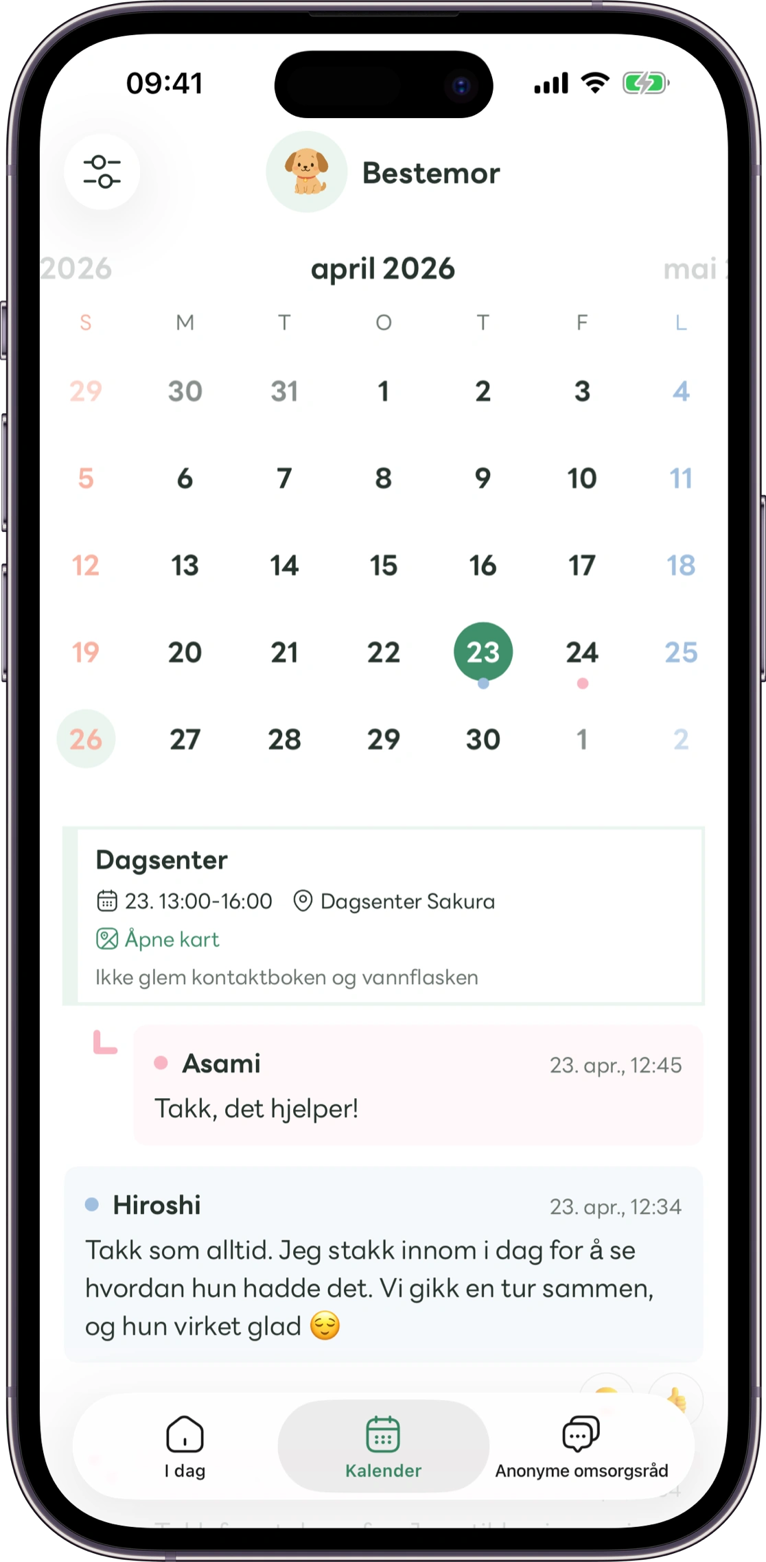 Modell av oversiktsskjermen i Carez