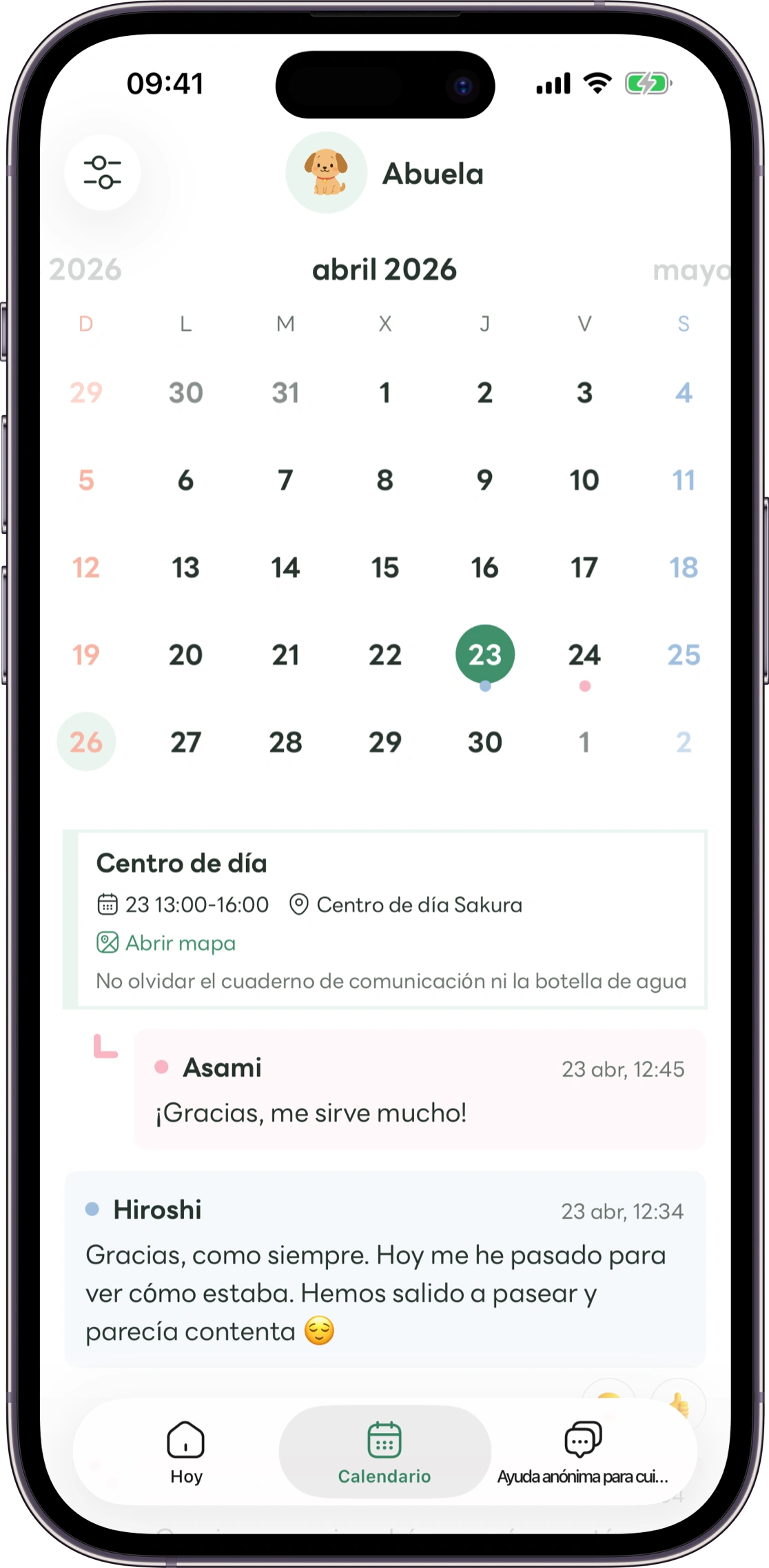 Maqueta de la pantalla de seguimiento de Carez