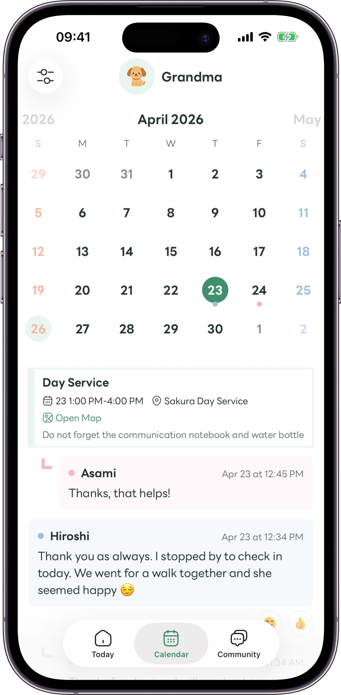 Carez reflection screen mockup