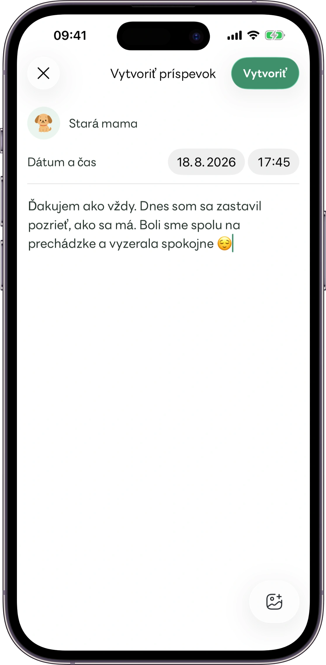 Ukážka obrazovky záznamov o starostlivosti Carez