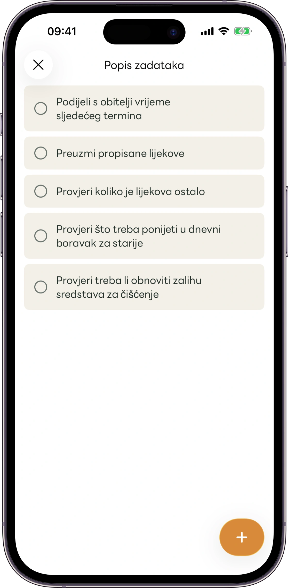 Prikaz zaslona zajedničkih zadataka u Carezu