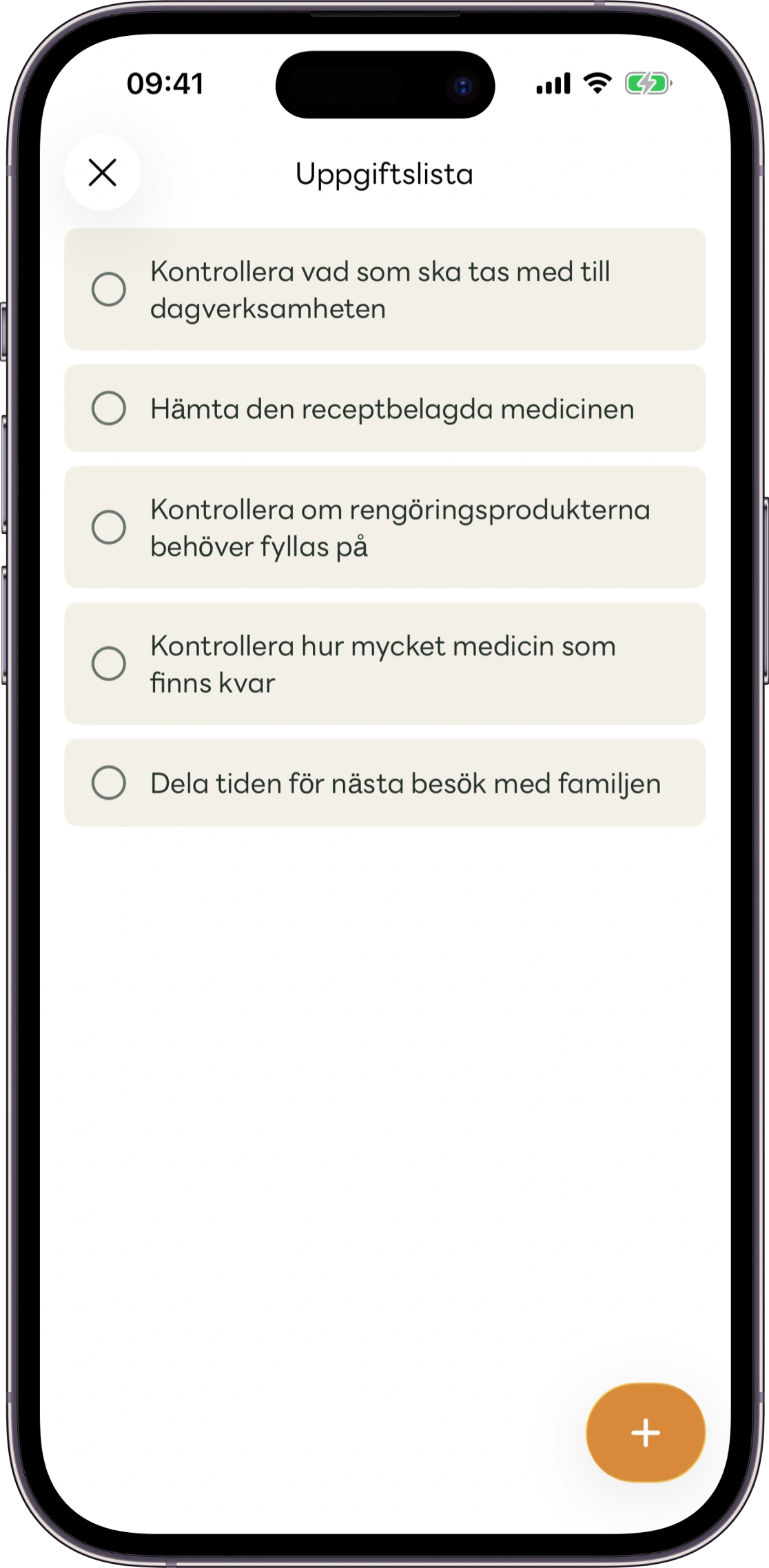 Modell av vyn med delade uppgifter i Carez